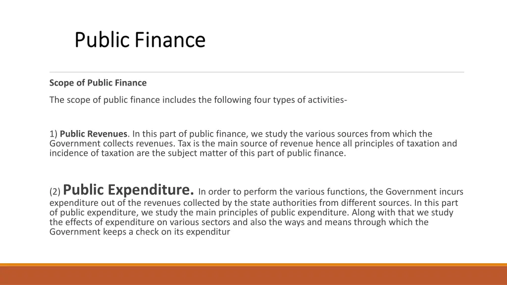scope of public finance