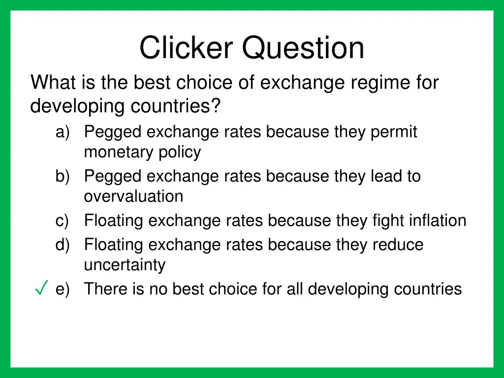 clicker question what is the best choice