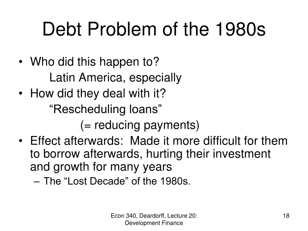 debt problem of the 1980s 3