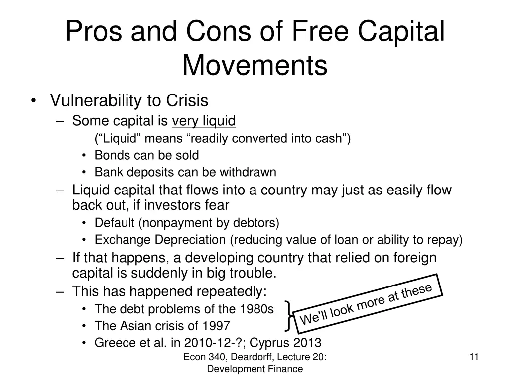 pros and cons of free capital movements 1