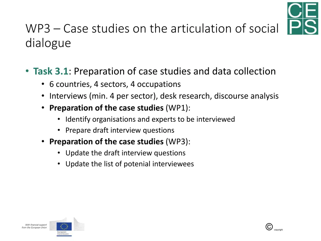 wp3 case studies on the articulation of social 1
