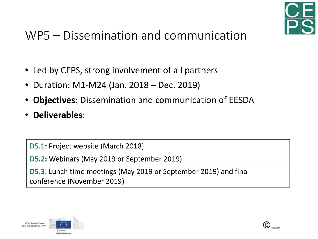 wp5 dissemination and communication