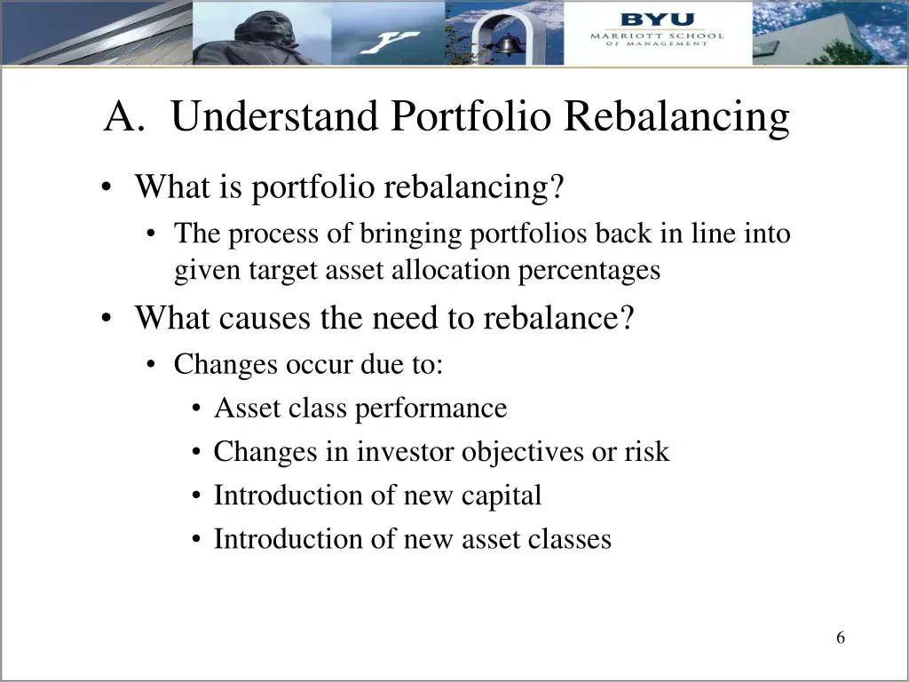 a understand portfolio rebalancing