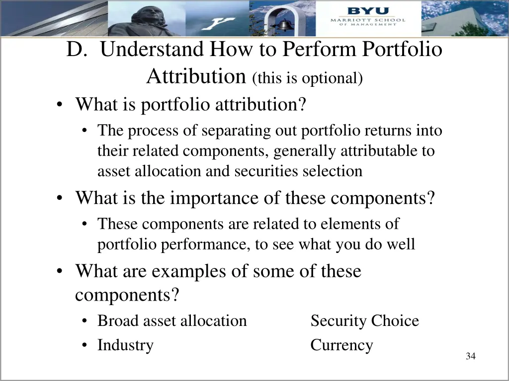 d understand how to perform portfolio attribution