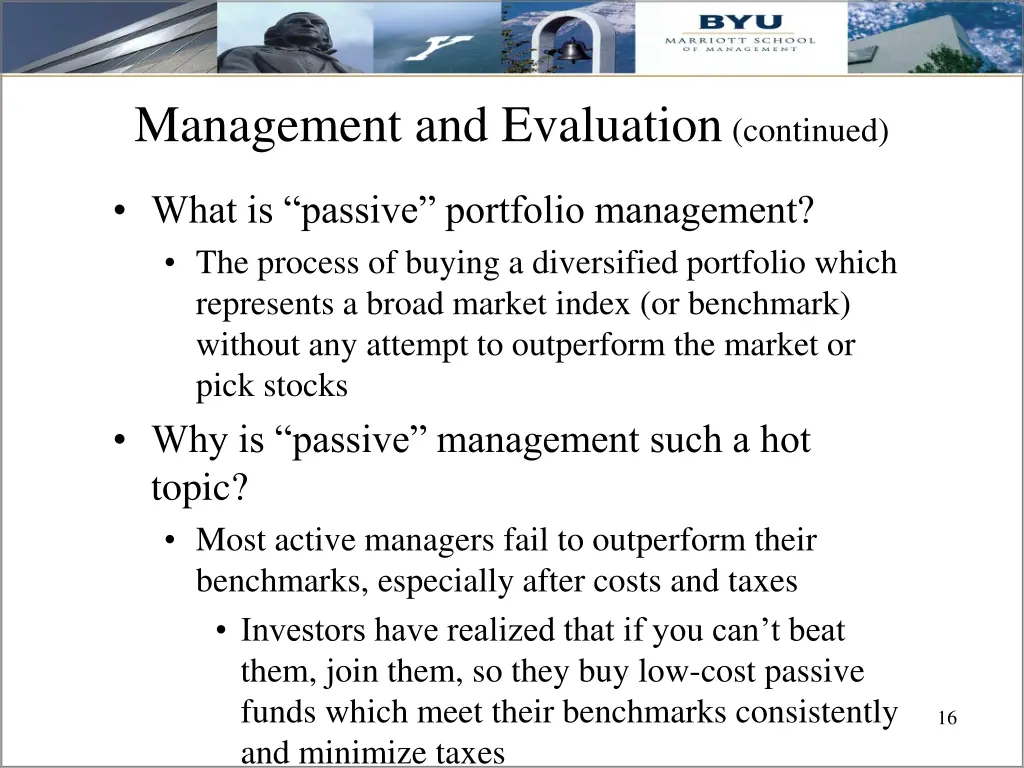 management and evaluation continued 1
