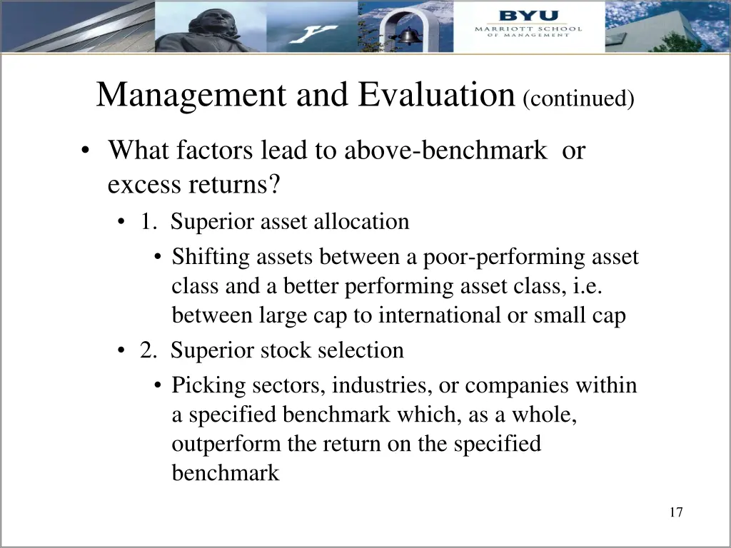 management and evaluation continued 2