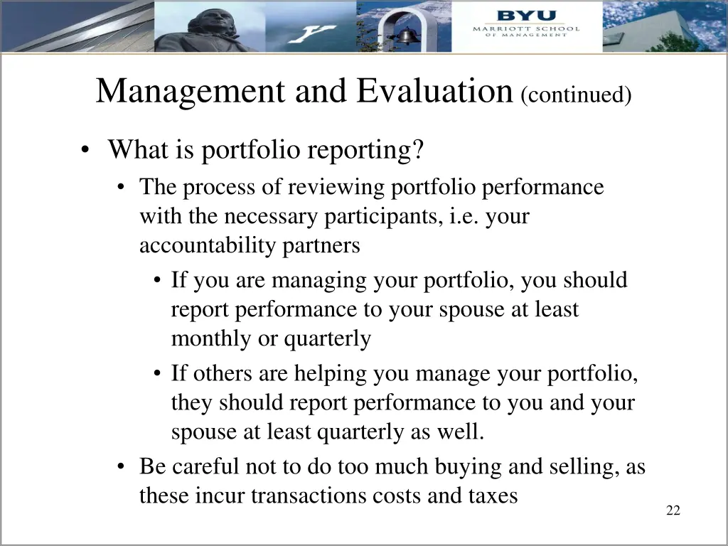 management and evaluation continued 7