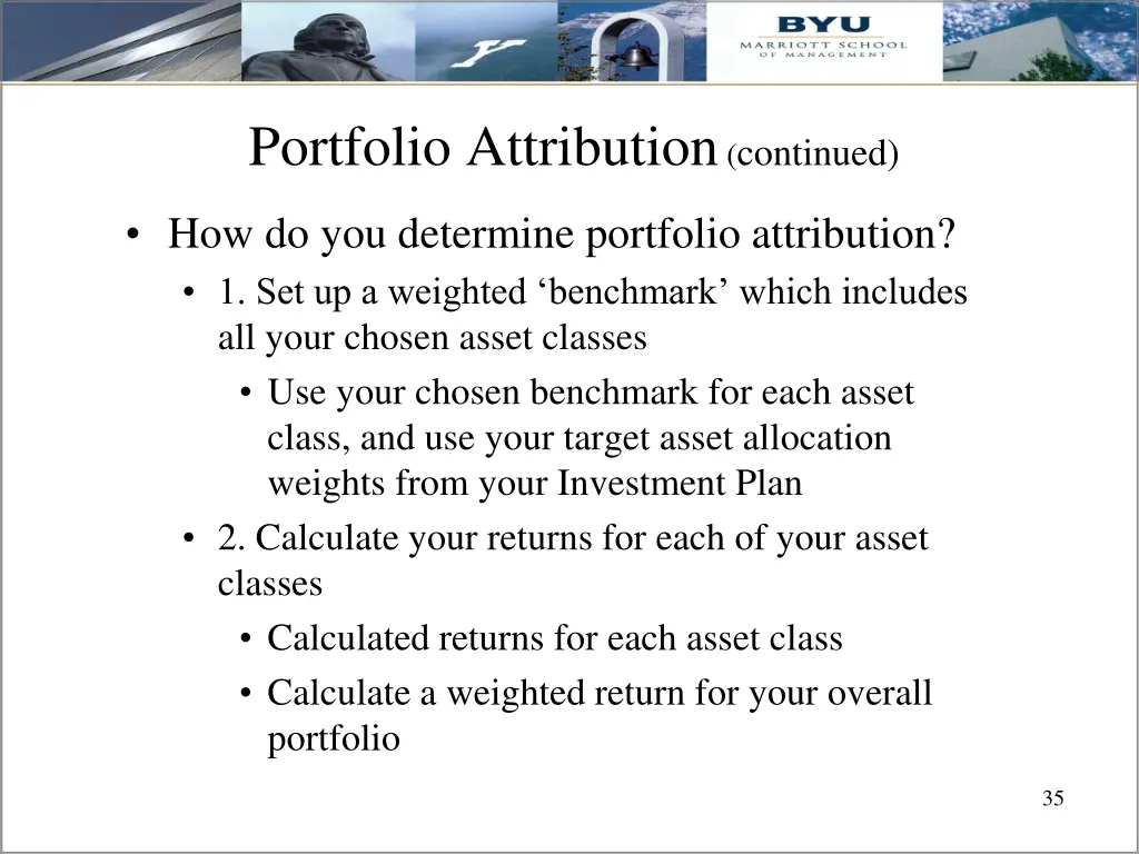portfolio attribution continued