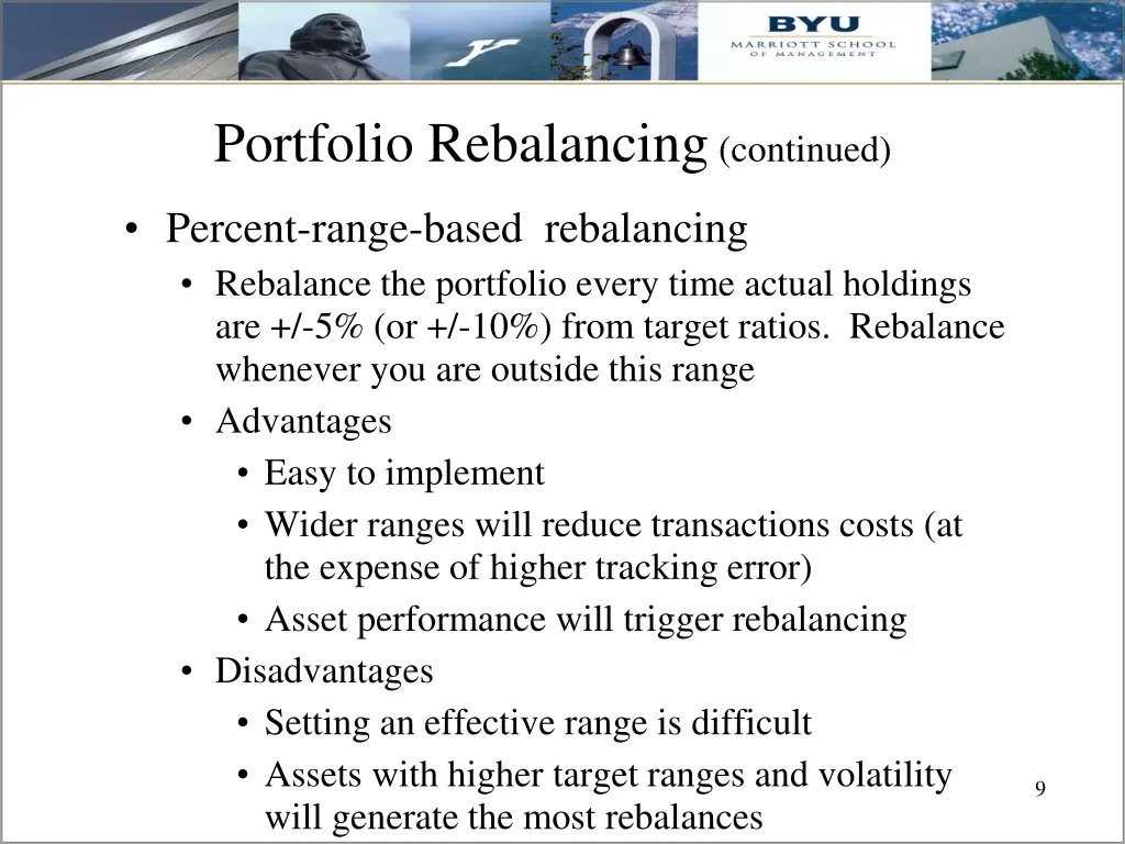portfolio rebalancing continued 2
