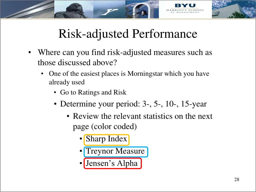 risk adjusted performance