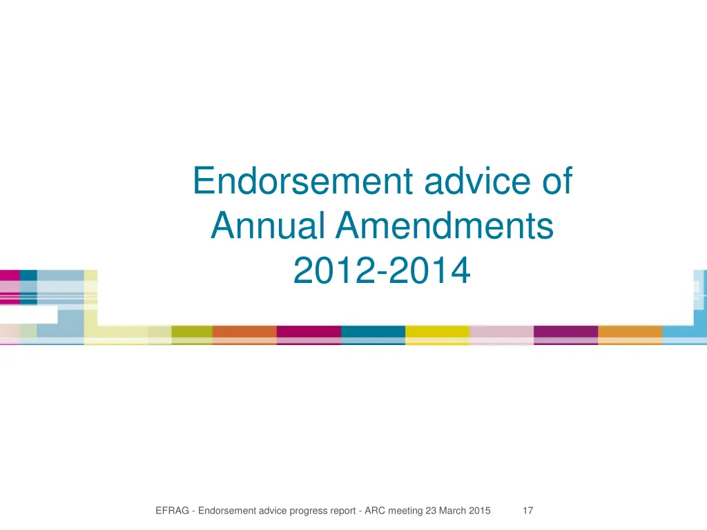 endorsement advice of annual amendments 2012 2014