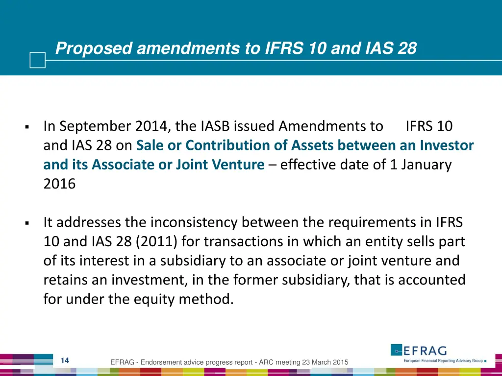 proposed amendments to ifrs 10 and ias 28