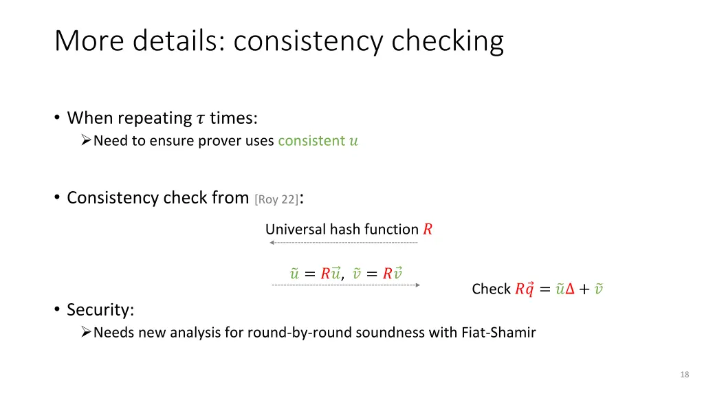 more details consistency checking