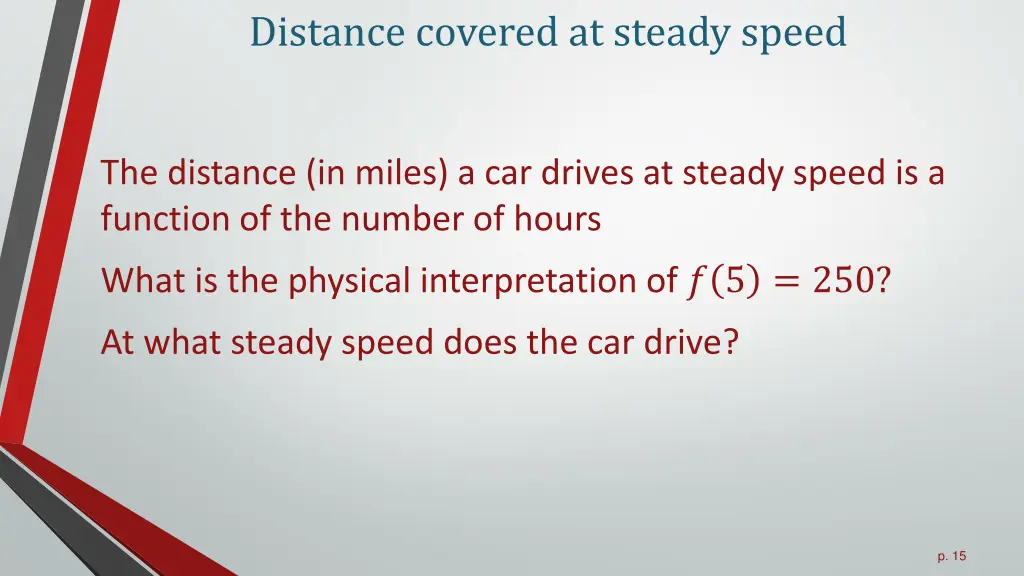 distance covered at steady speed 2
