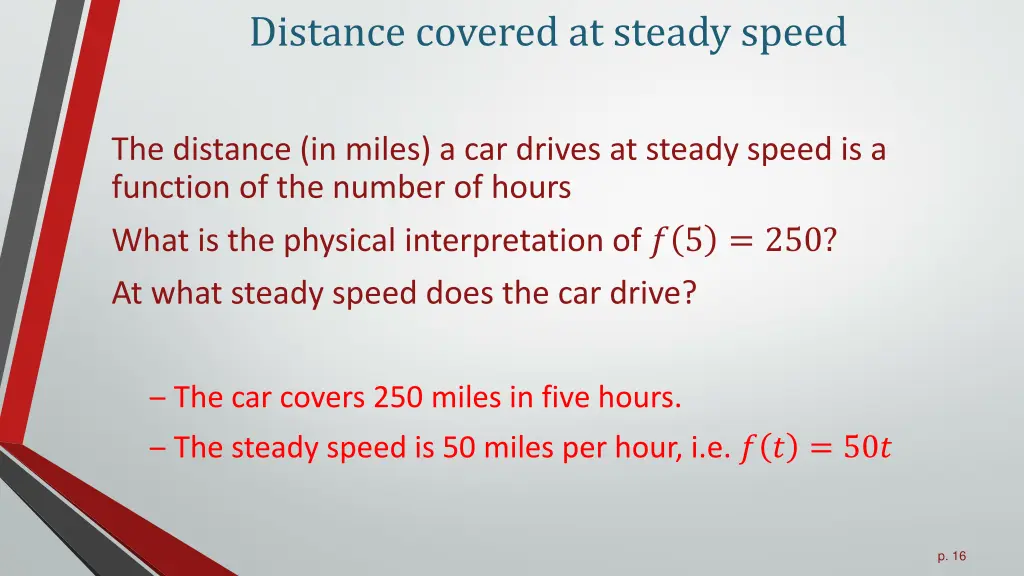 distance covered at steady speed 3