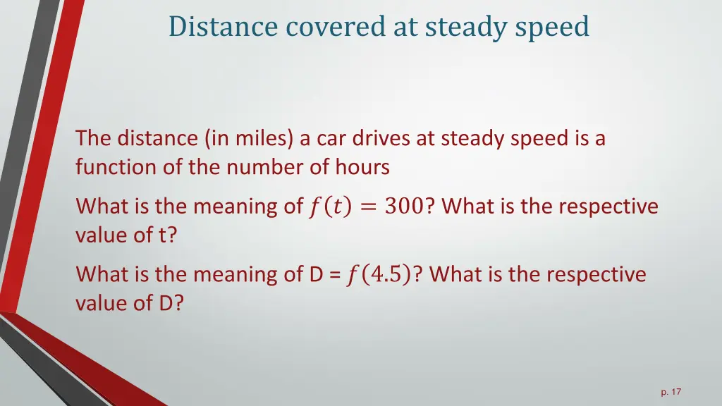 distance covered at steady speed 4