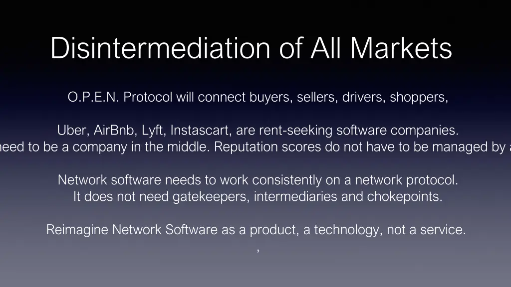 disintermediation of all markets