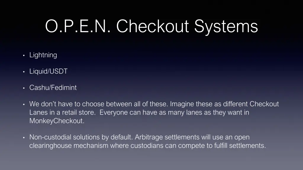 o p e n checkout systems