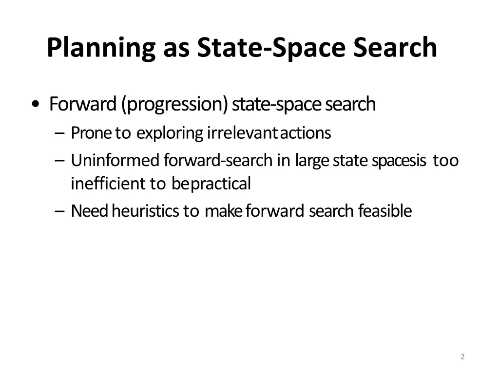 planning as state space search