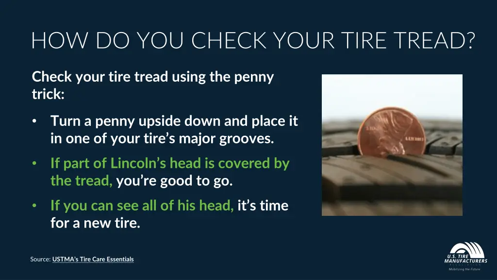 how do you check your tire tread