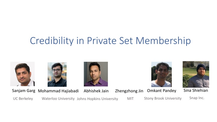 credibility in private set membership