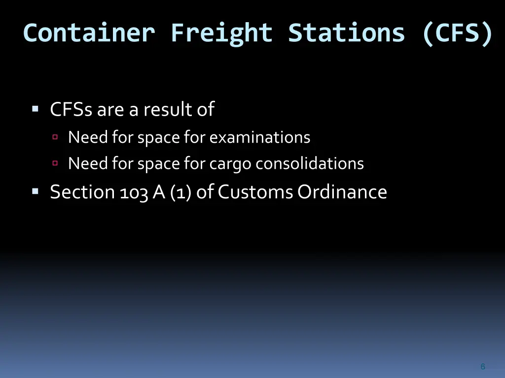 container freight stations cfs