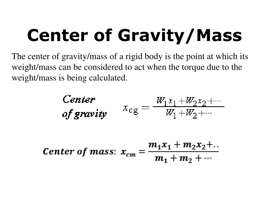 center of gravity mass