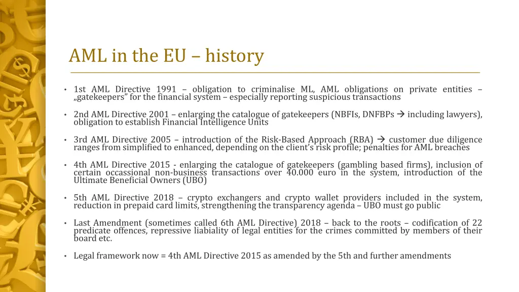 aml in the eu history