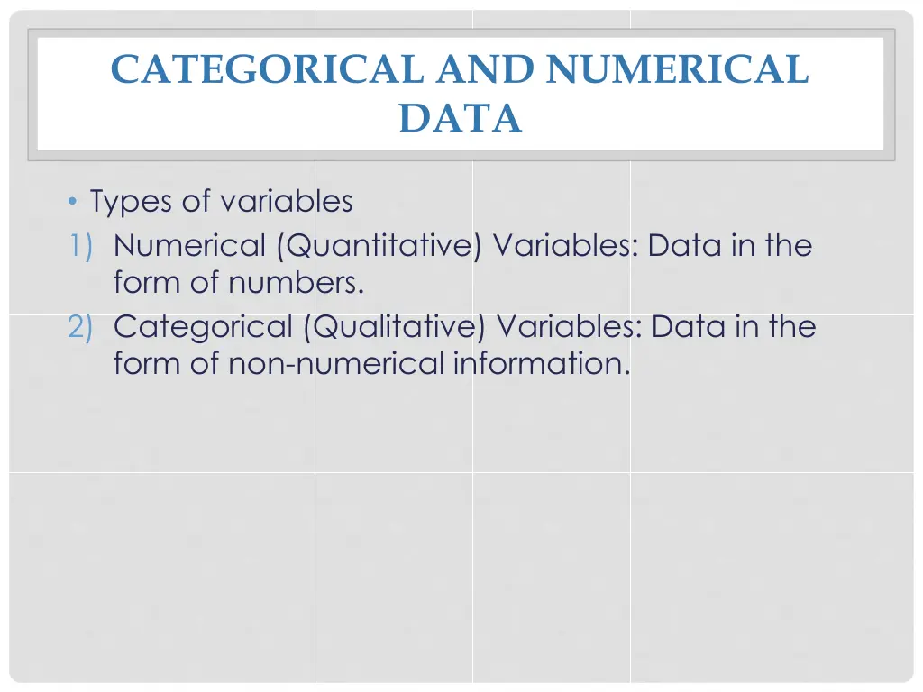categorical and numerical data