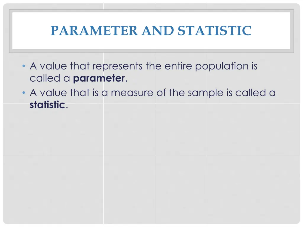 parameter and statistic