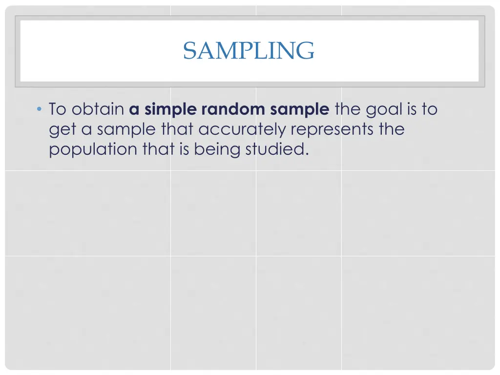 sampling