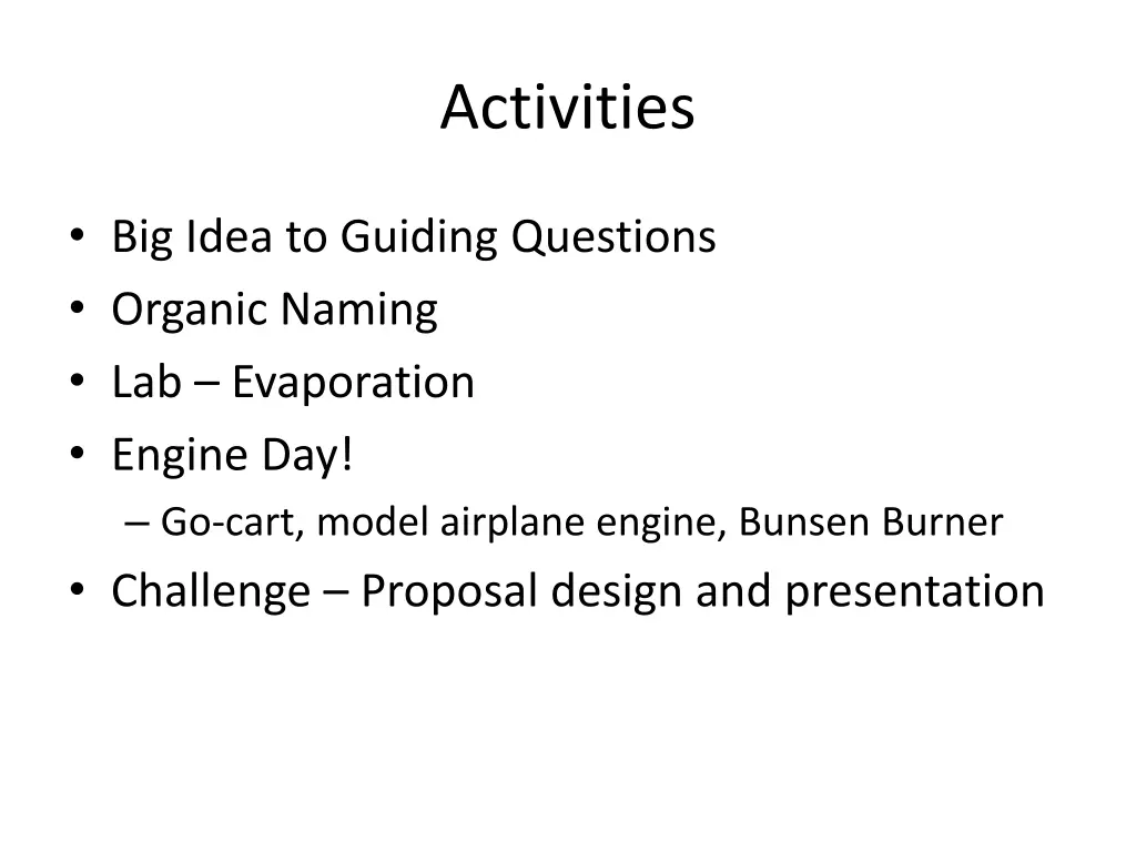 activities