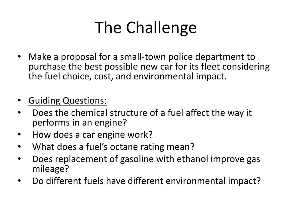 the challenge