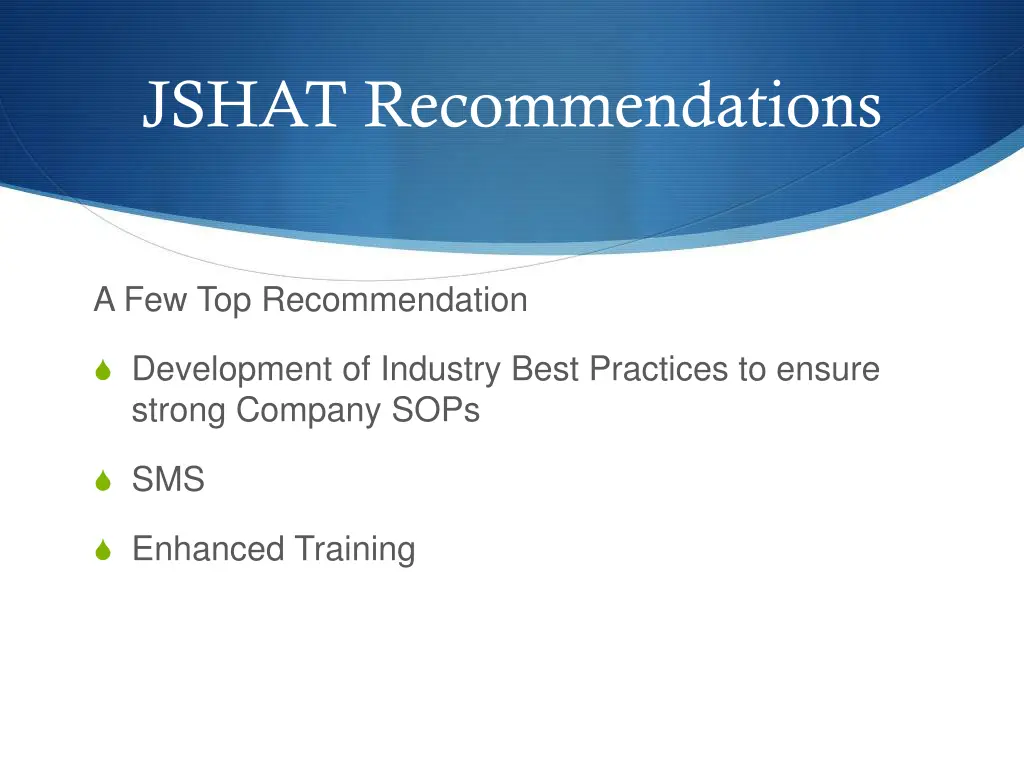 jshat recommendations