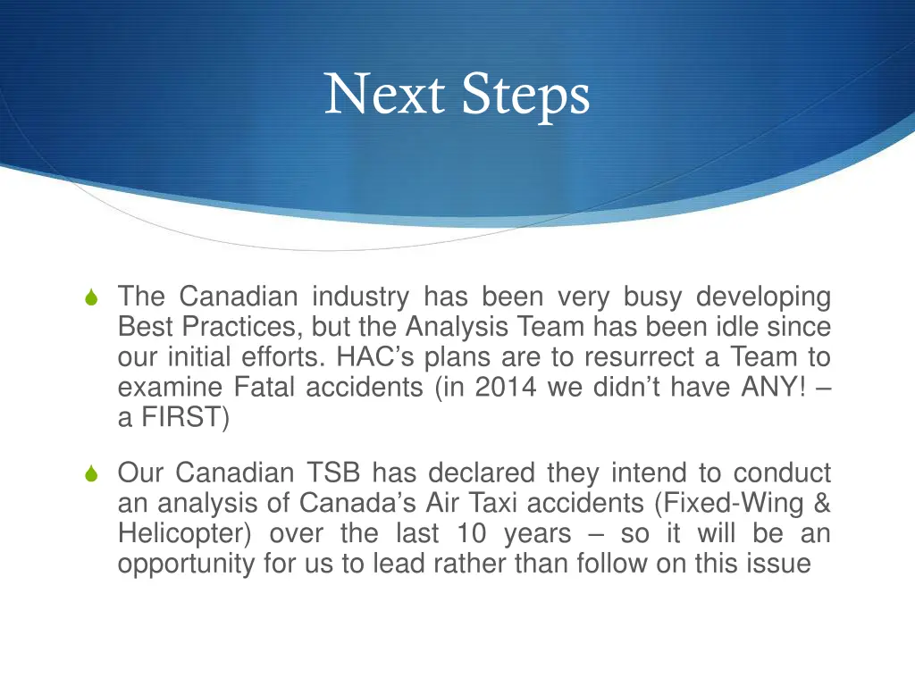 next steps