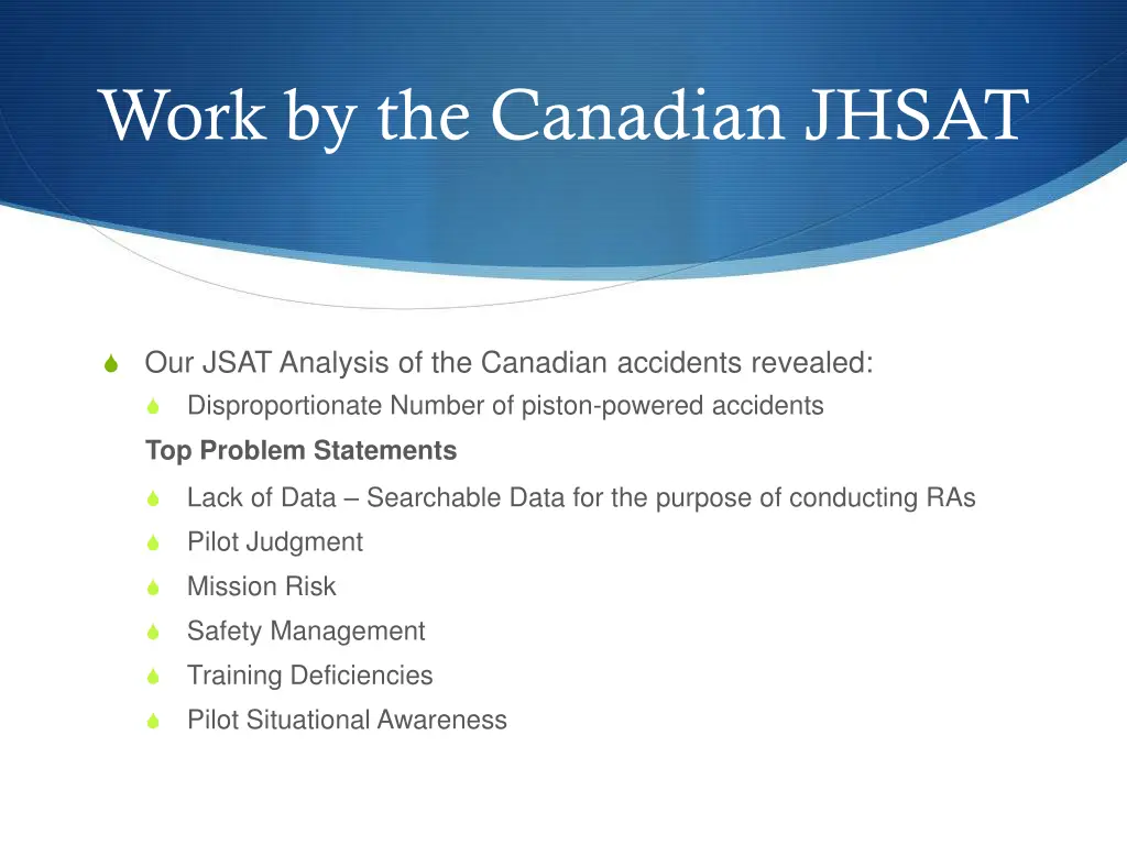 work by the canadian jhsat