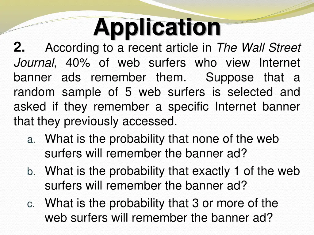 application according to a recent article