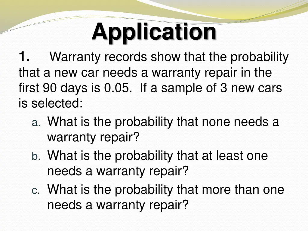 application warranty records show that