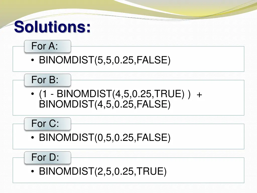 solutions for a