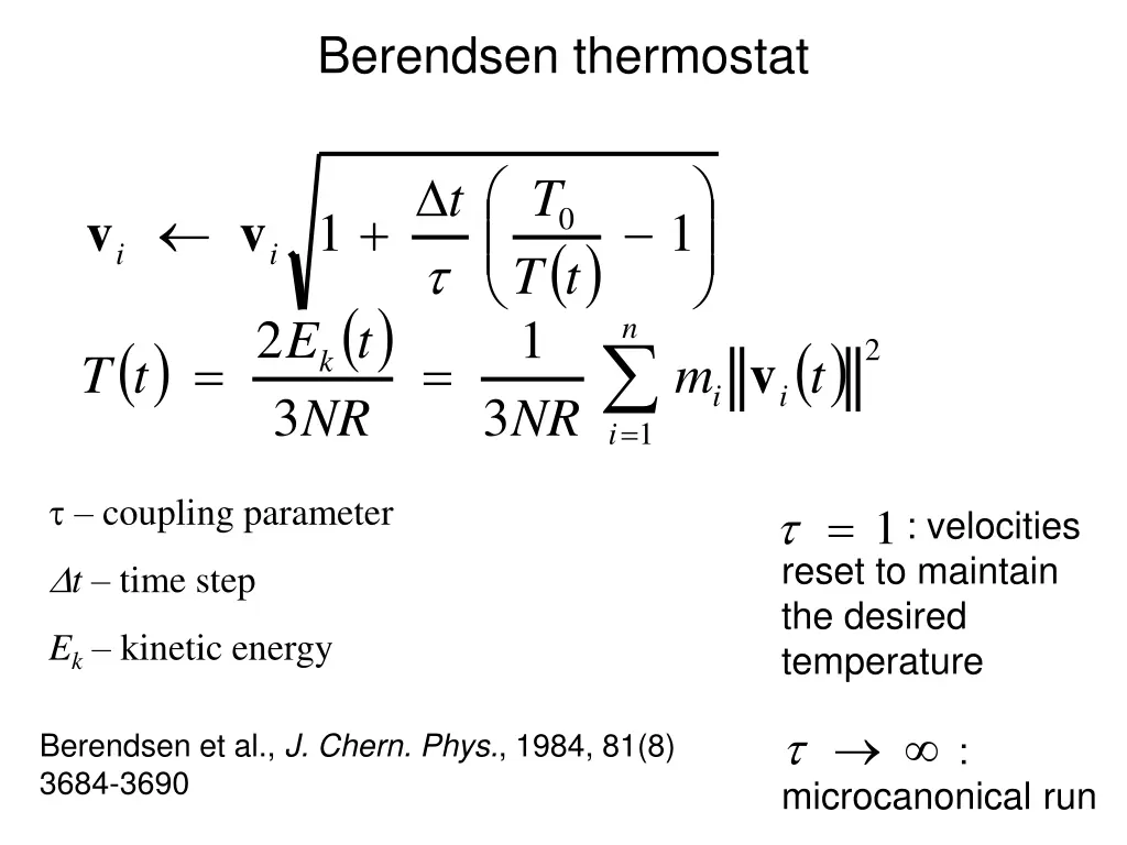 berendsen thermostat