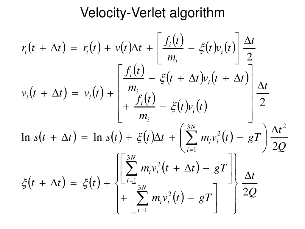 velocity verlet algorithm