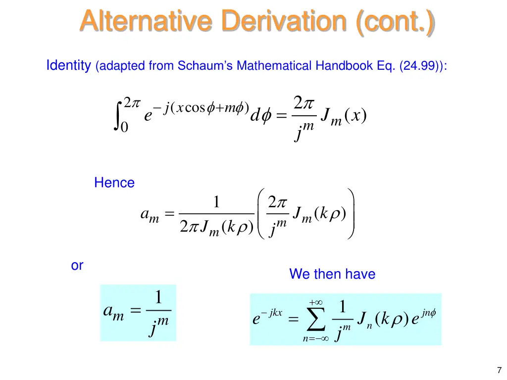 alternative derivation cont