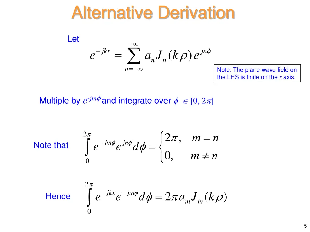 alternative derivation