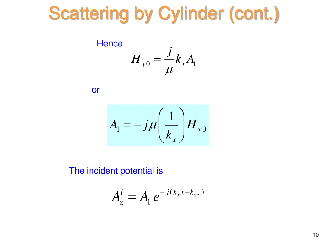 scattering by cylinder cont 1