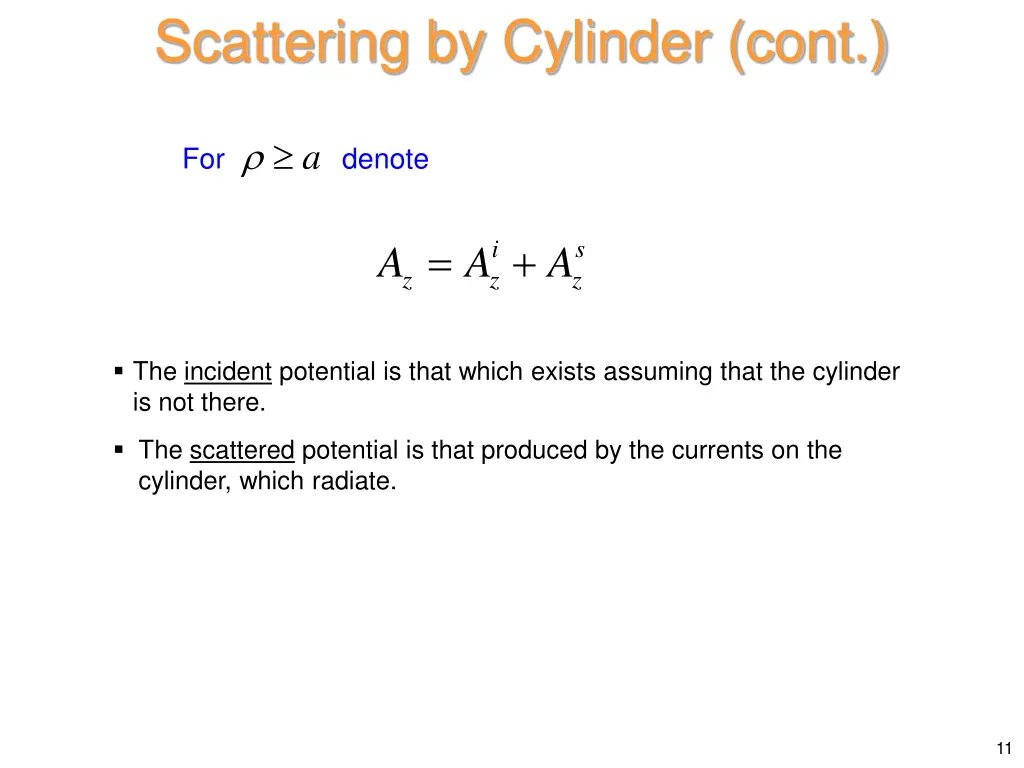 scattering by cylinder cont 2