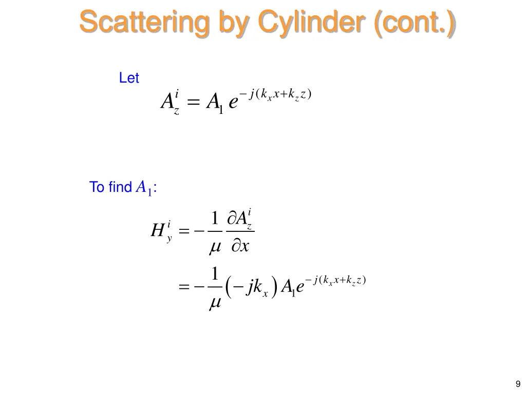 scattering by cylinder cont