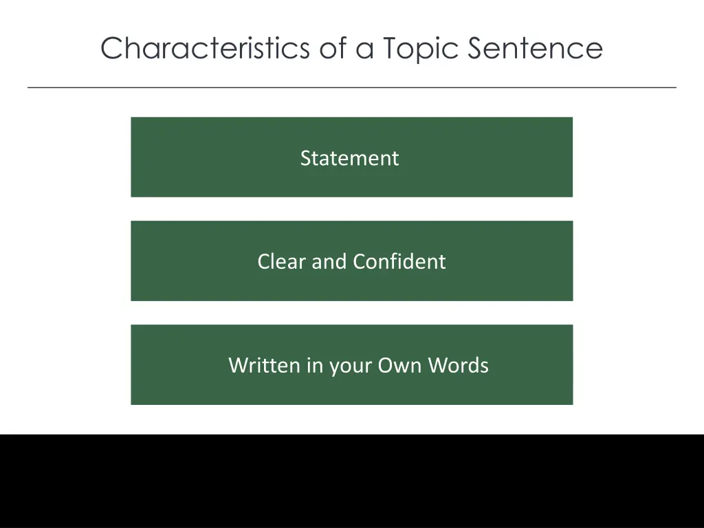 characteristics of a topic sentence