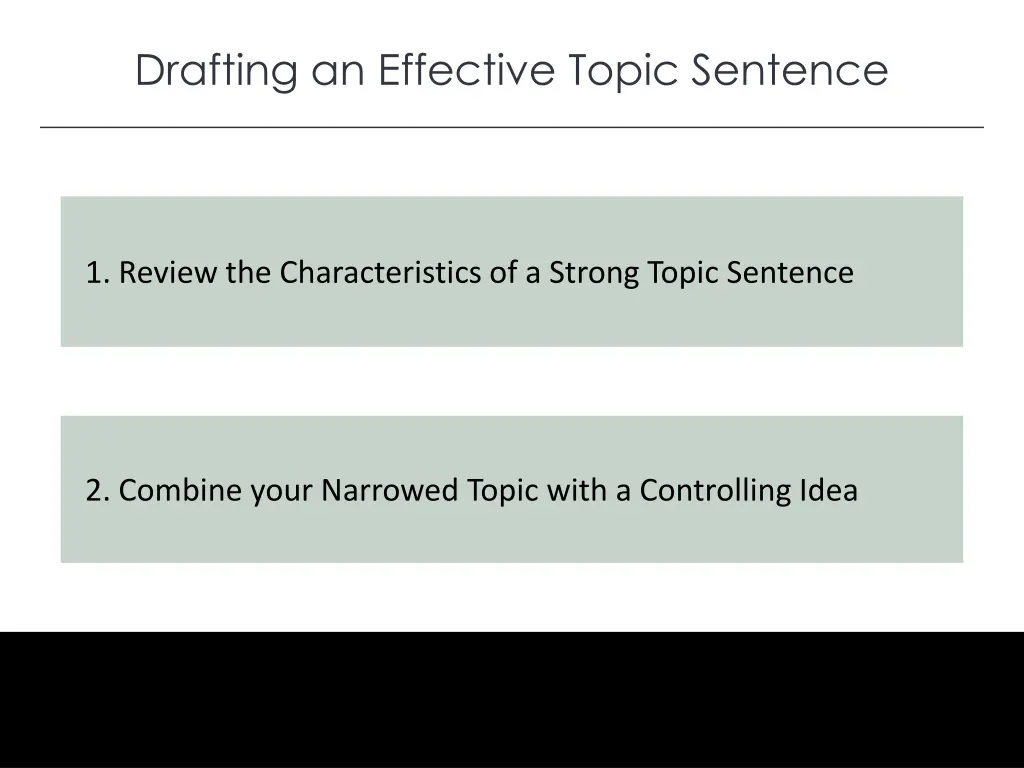 drafting an effective topic sentence