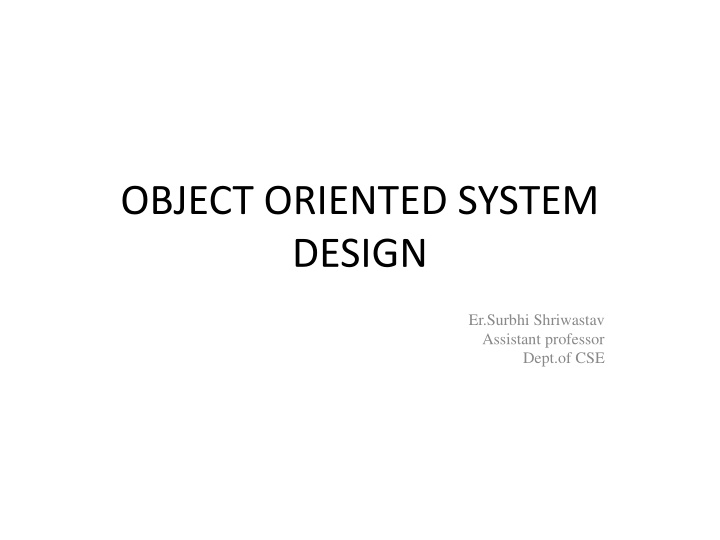 object oriented system design