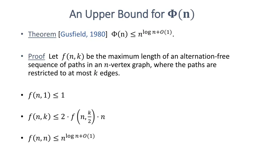 an upper bound for an upper bound for 1